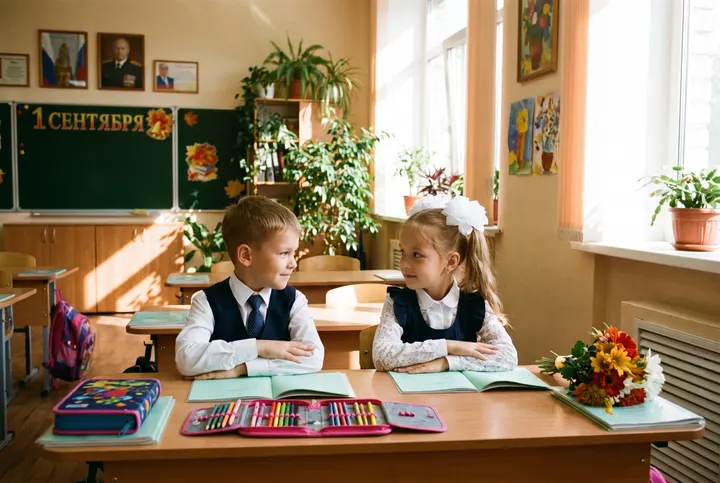 Первоклассники знакомятся в школьном классе
